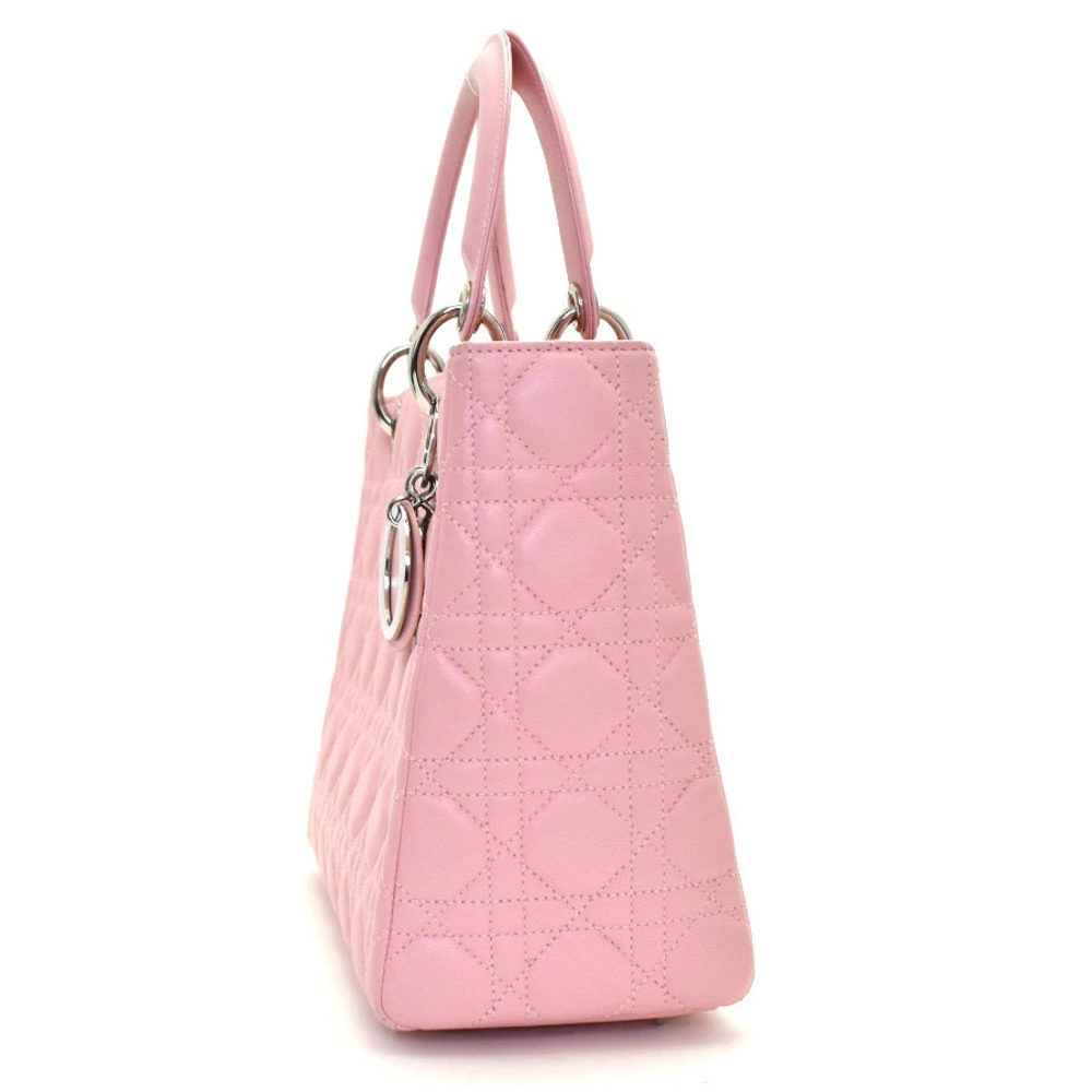 Dior handbag Lady leather bag pink